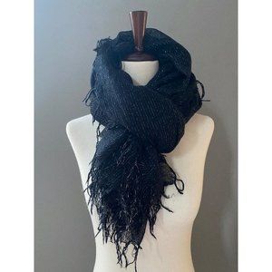 Anthropologie Oversized Fringed Lurex Scarf